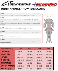 Thumbnail for Alpinestars KMX-9 v2 Kart Racing Suit YOUTH SIZE CHART IMAGEAlpinestars KMX-9 v3 Graphic 5 Kart Racing Suit YOUTH SIZE CHART IMAGE