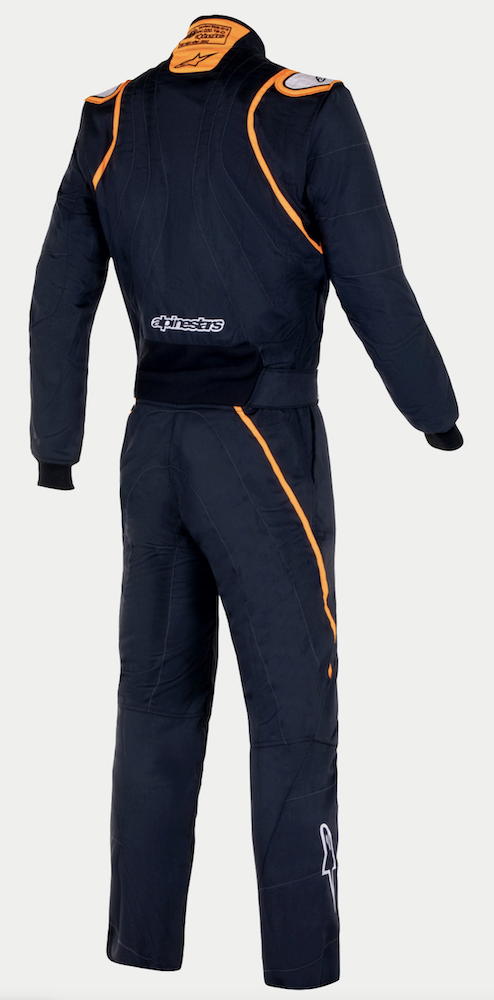 Alpinestars GP Race v2 Boot Cuff Race Suit Blue  / Orange Back Image