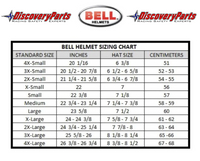 Thumbnail for Bell GTX3 Carbon Fiber Auto Racing Helmet Size Chart Image