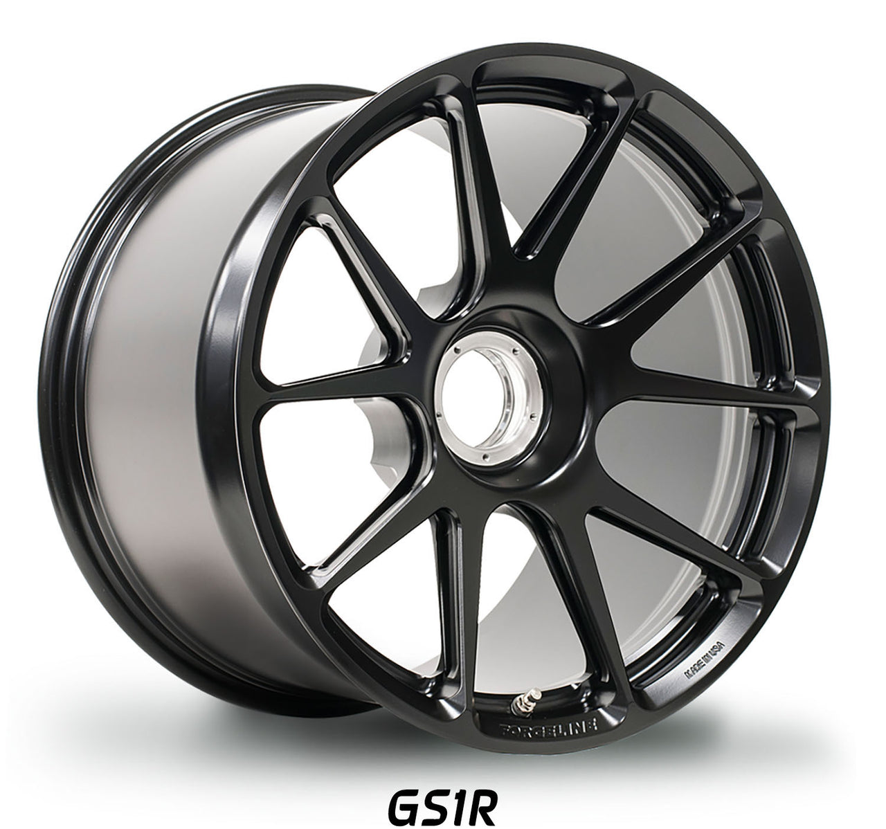 GS1R Porsche Center Lock from Forgeline Motorsports Series in Satin Black finish for 992 Porsche GT3 RS the perfect wheel for Drivers Education, Track Days, and Racing