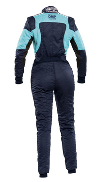 Thumbnail for OMP FIRST ELLE Women's Race Suit Blue / Cyan Back Image