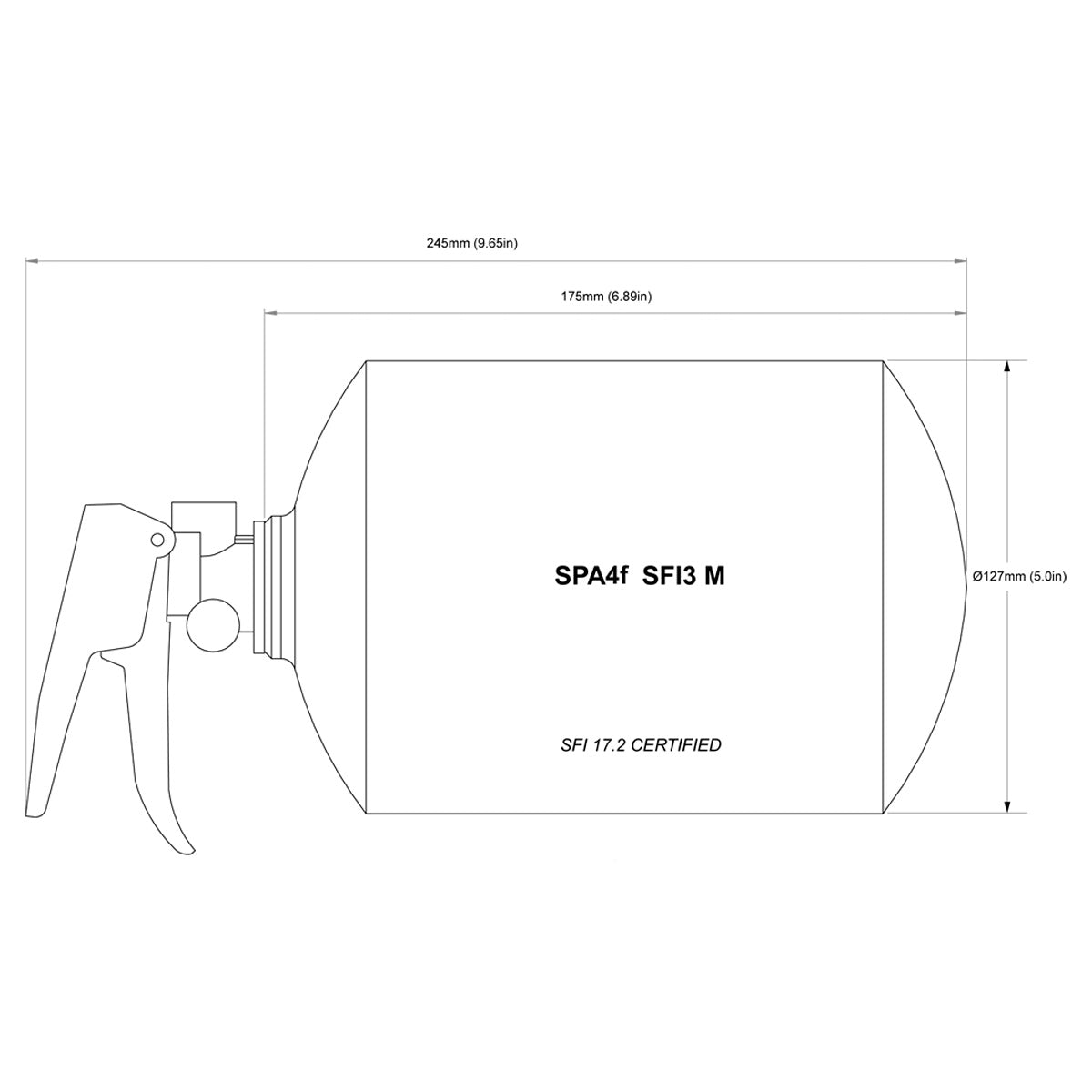 SPA SFI 17.2 SPA 4F SFI3-M FireSense+ 3lb. Mechanical Fire System