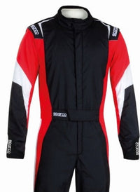 Thumbnail for Sparco-Competition-Race-Suit-Black/Red-Front-Image