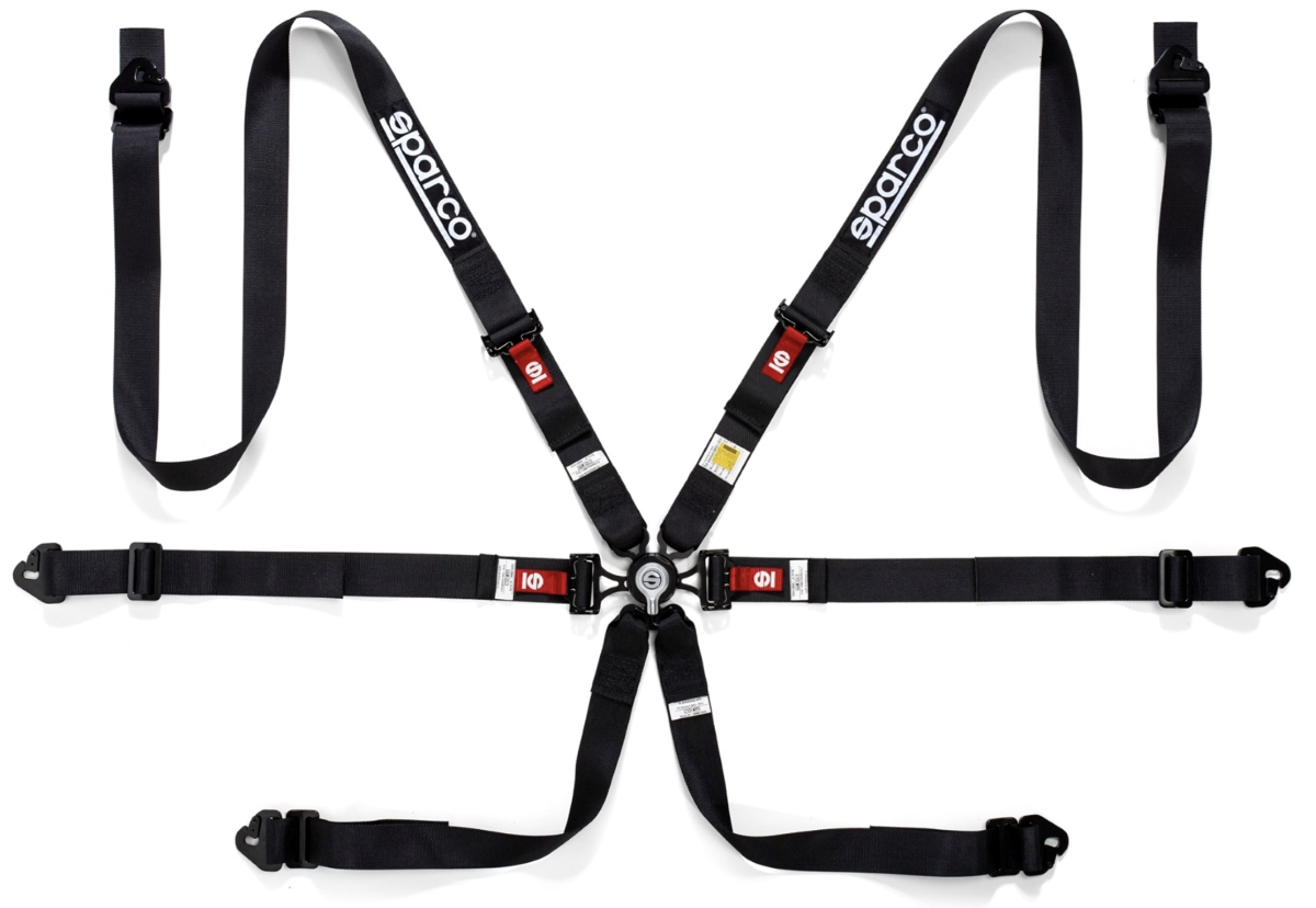 Sparco 6 Point Racing Harness 2" Steel (Pull Down)