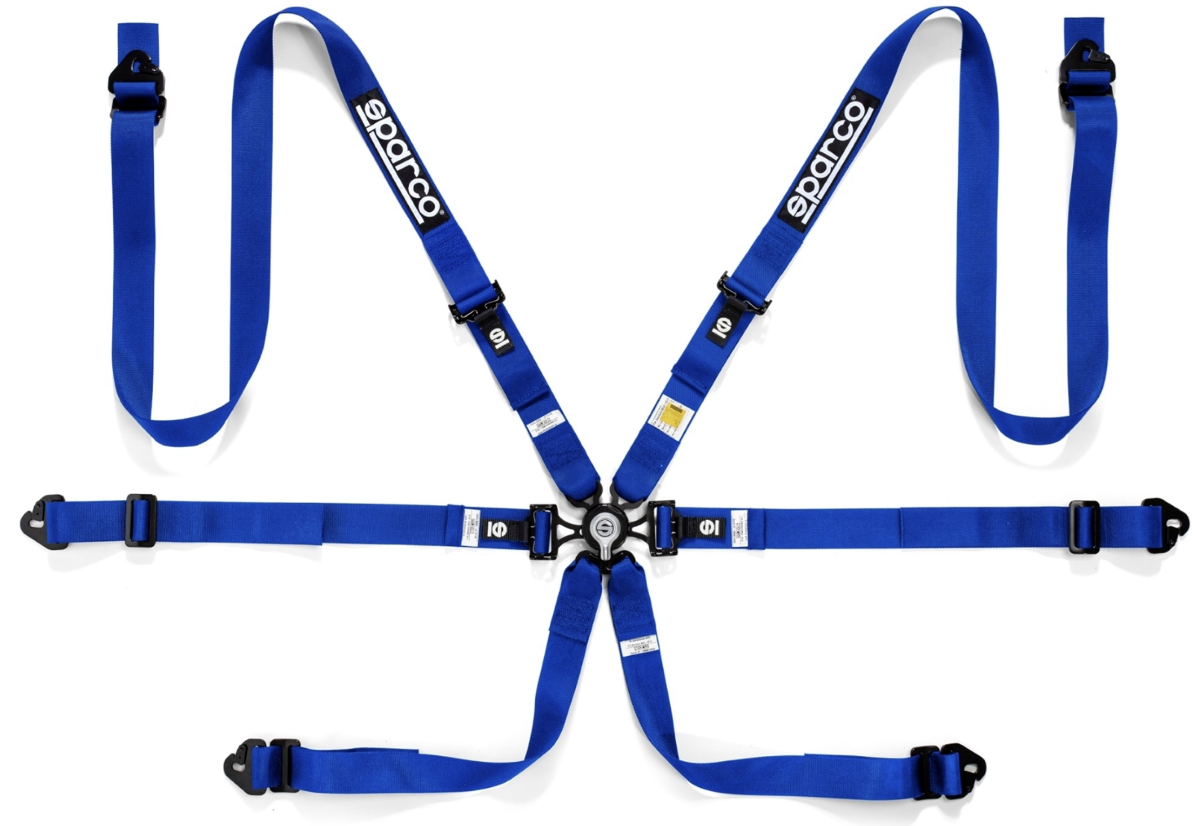 Sparco 6 Point Racing Harness 2" Steel (Pull Down)
