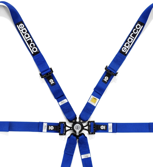 Sparco 6 Point Racing Harness 2" Steel (Pull Down)