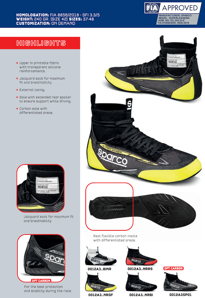 Sparco Superleggera Racing Shoes