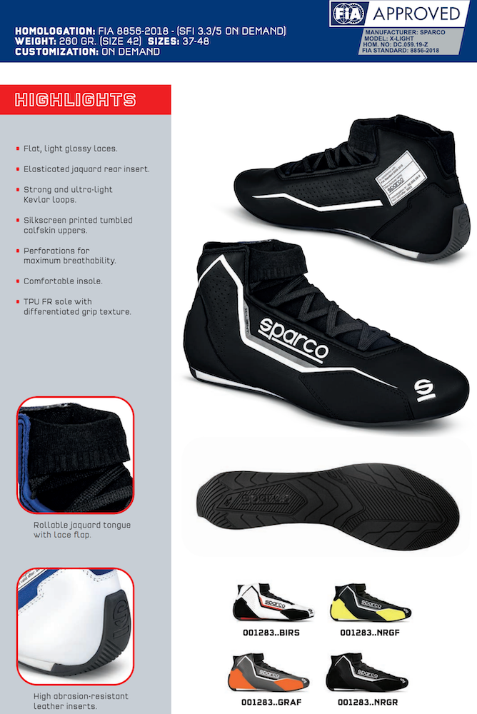 Sparco X-Light Racing Shoes