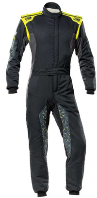 Thumbnail for OMP TECHNICA HYBRID RACE SUIT BLACK / YELLOW FRONT IMAGE