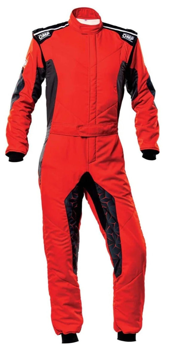 OMP TECHNICA HYBRID RACE SUIT RED / BLACK FRONT IMAGE