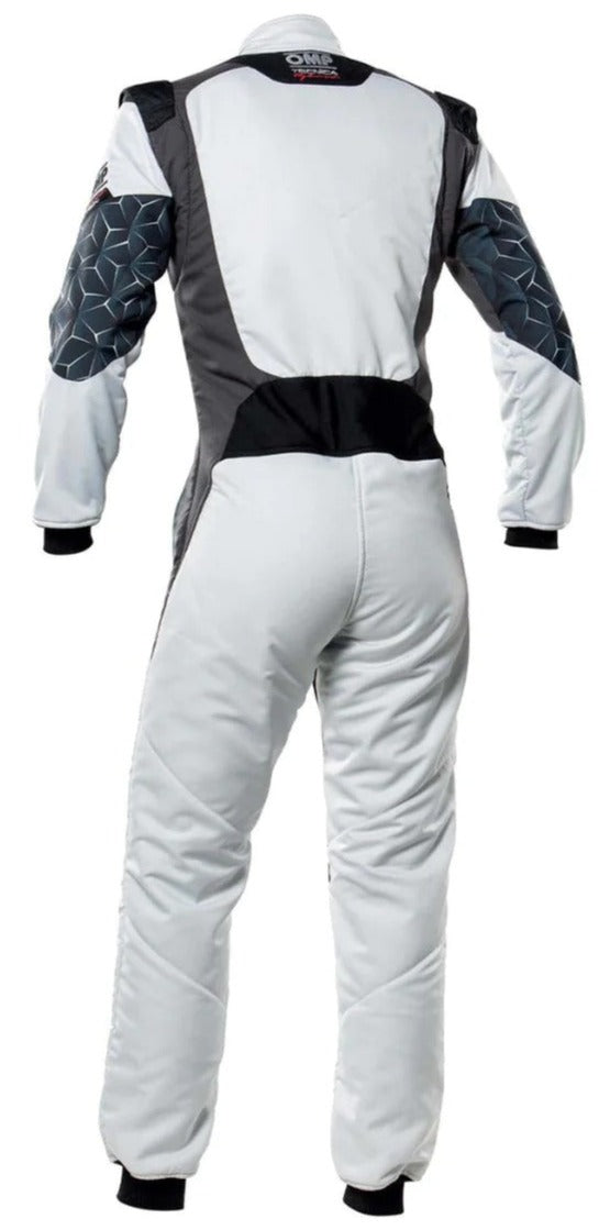 OMP TECHNICA HYBRID RACE SUIT SILVER / BLACK REAR IMAGE