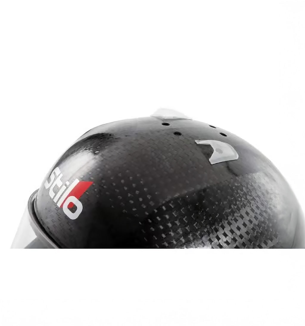 Stilo ST5 top ram air vent kit installed on carbon fiber helmet