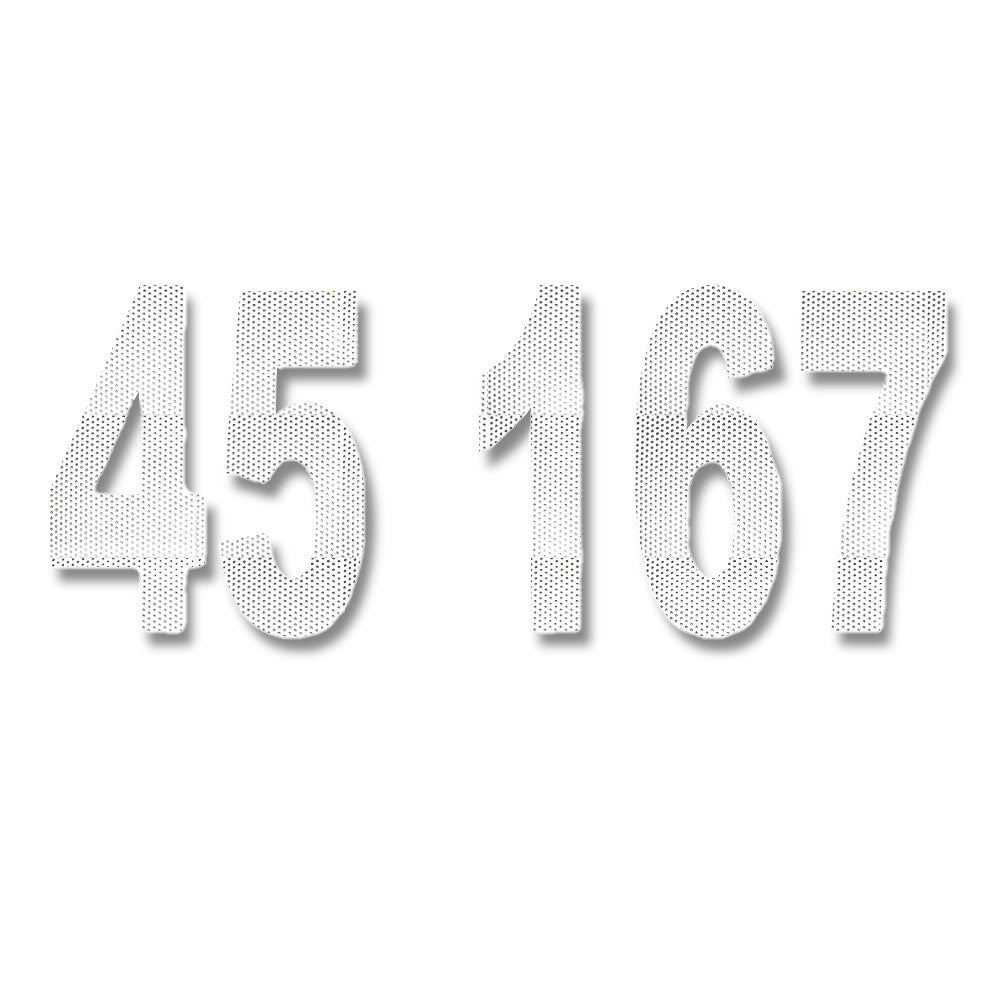 Windshield Number Set in Perforated Vinyl