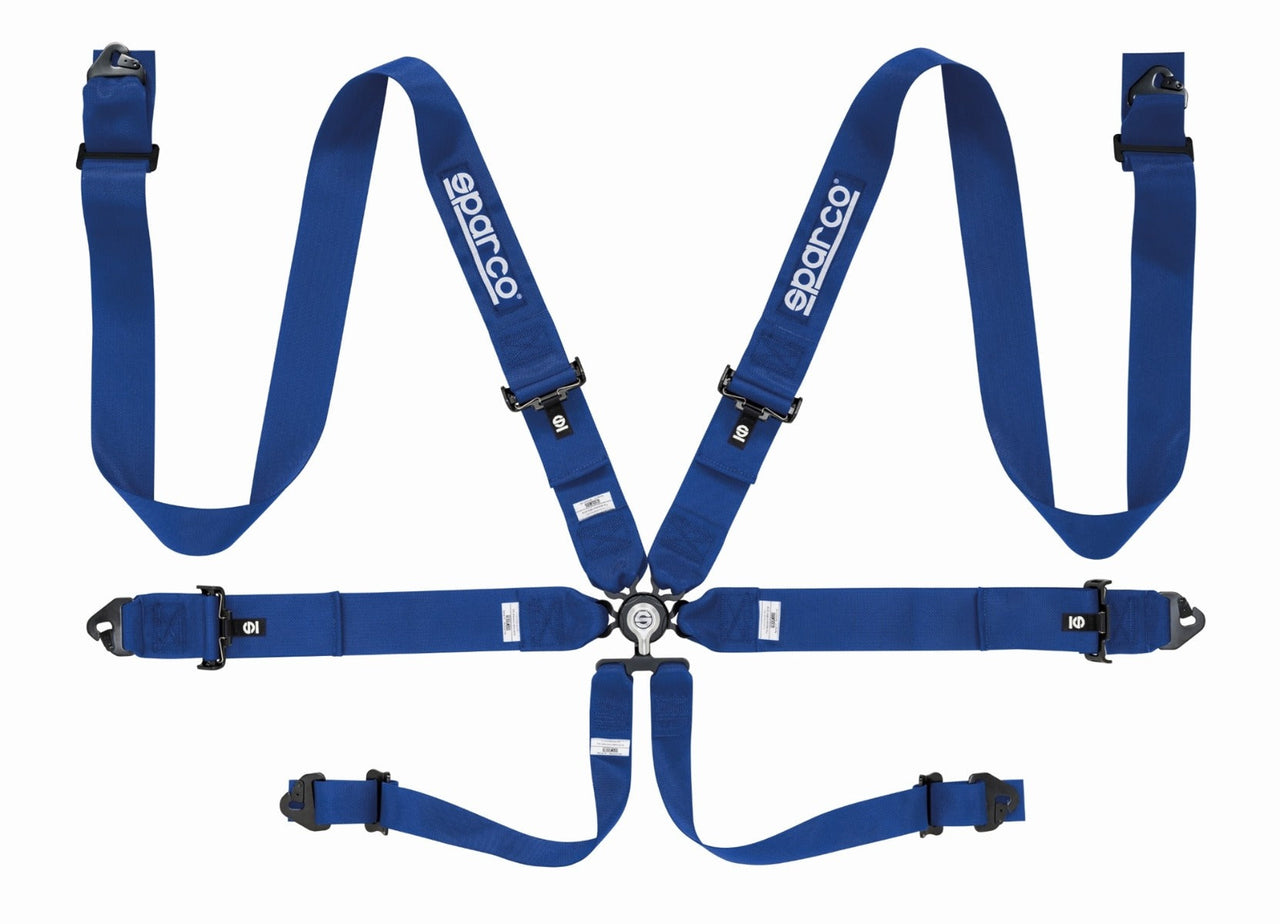 Sparco 6 Point Racing Harness (3" Steel) blue