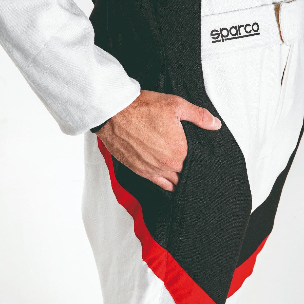 SPARCO VICTORY RACE SUIT WHITE / RED POCKET IMAGE
