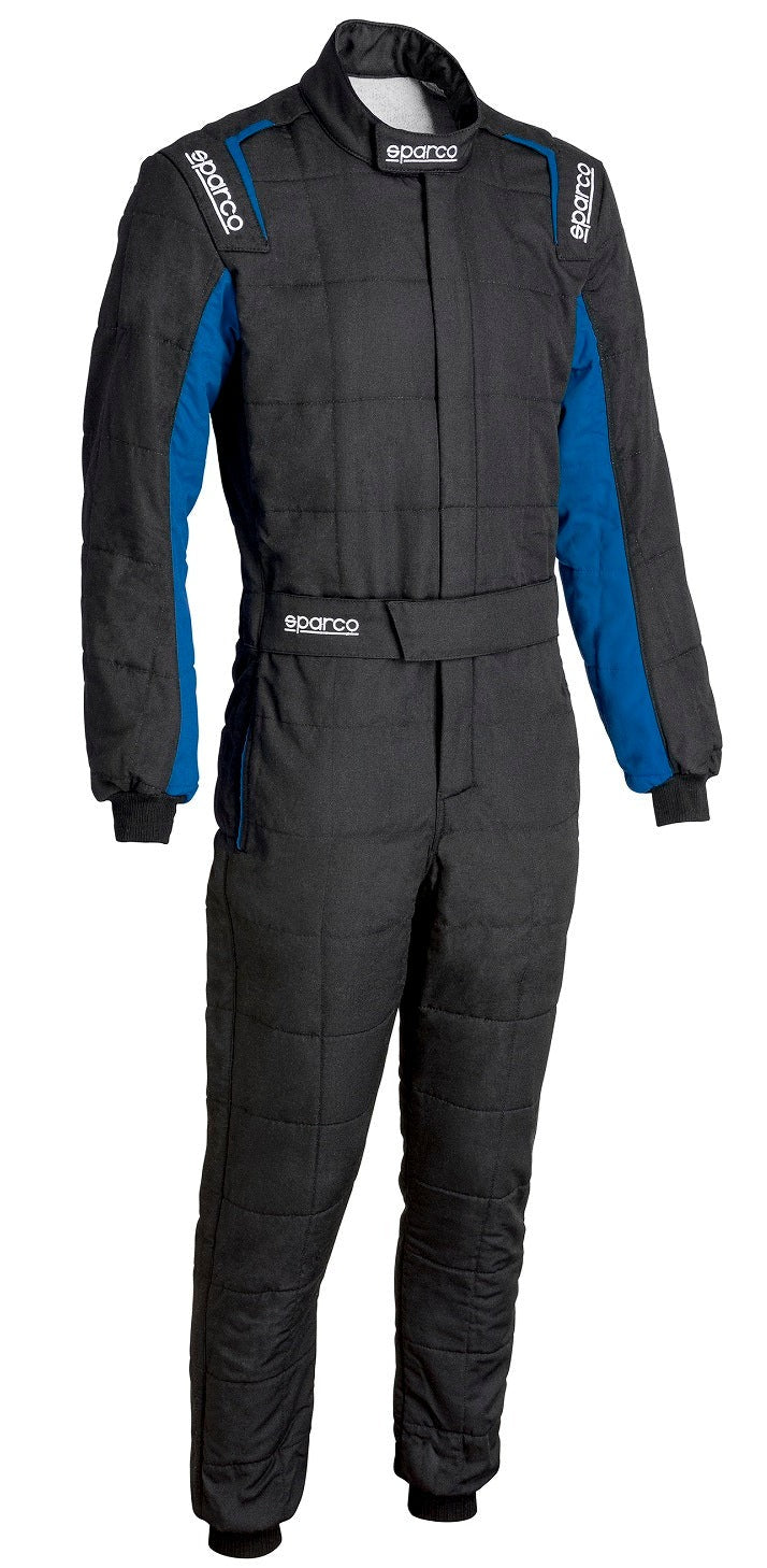 SPARCO CONQUEST 3.0 RACE SUIT BLACK / BLUE FRONT IMAGE