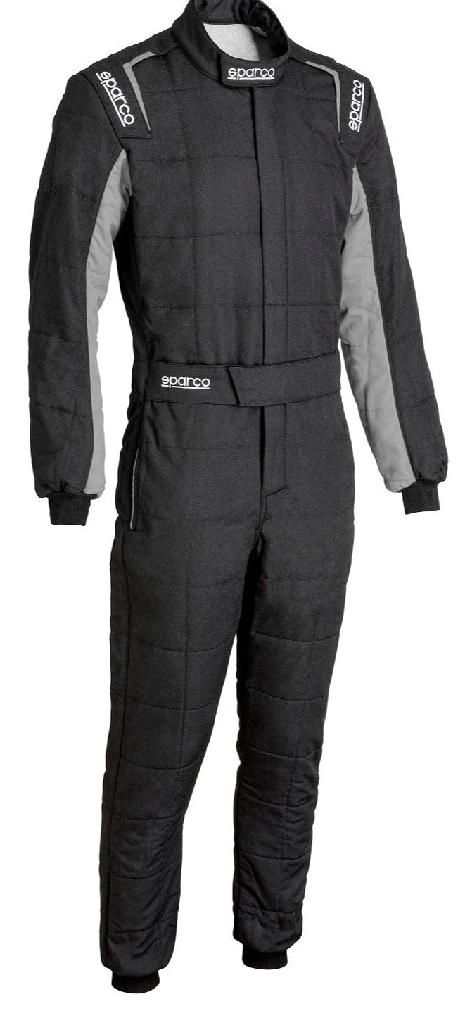 SPARCO CONQUEST 3.0 RACE SUIT BLACK / GRAY FRONT IMAGE