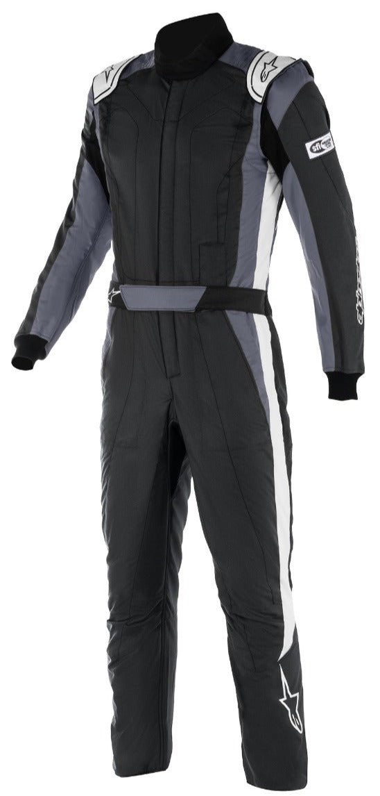 ALPINESTARS GP PRO COMP RACE SUIT BLACK / GREY FRONT IMAGE