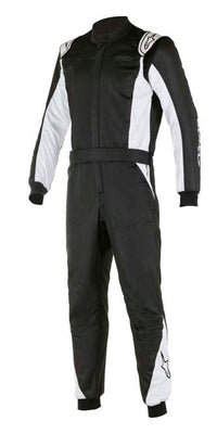 Thumbnail for ALPINESTARS ATOM FIRE SUIT BLACK / WHITE FRONT IMAGE