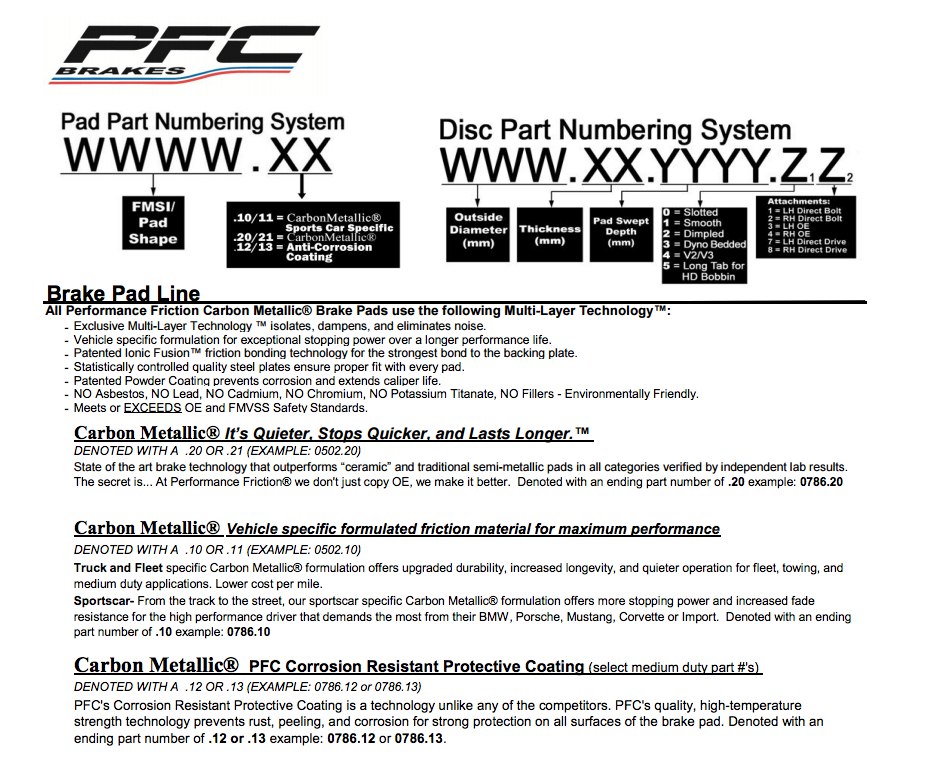 PFC Brake Pads 0279.XX.16.44