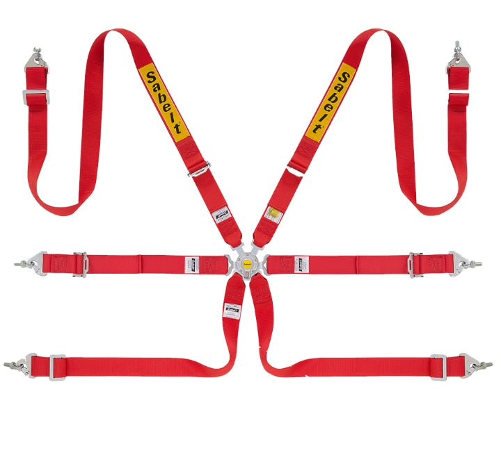 Sabelt Steel Series 2 Inch Rally Harness red best value 6 point harness