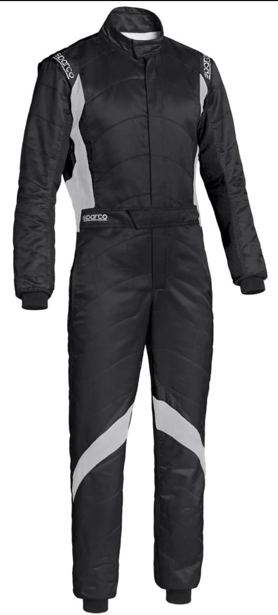 SPARCO SUPERSPEED RS9 RACE SUIT BLACK / WHITE FRONT IMAGE