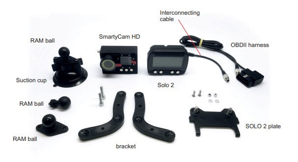 AiM Track Day Kit SmartyCam HD 84  Lens + Solo 2 DL (Formula Car/Bike)