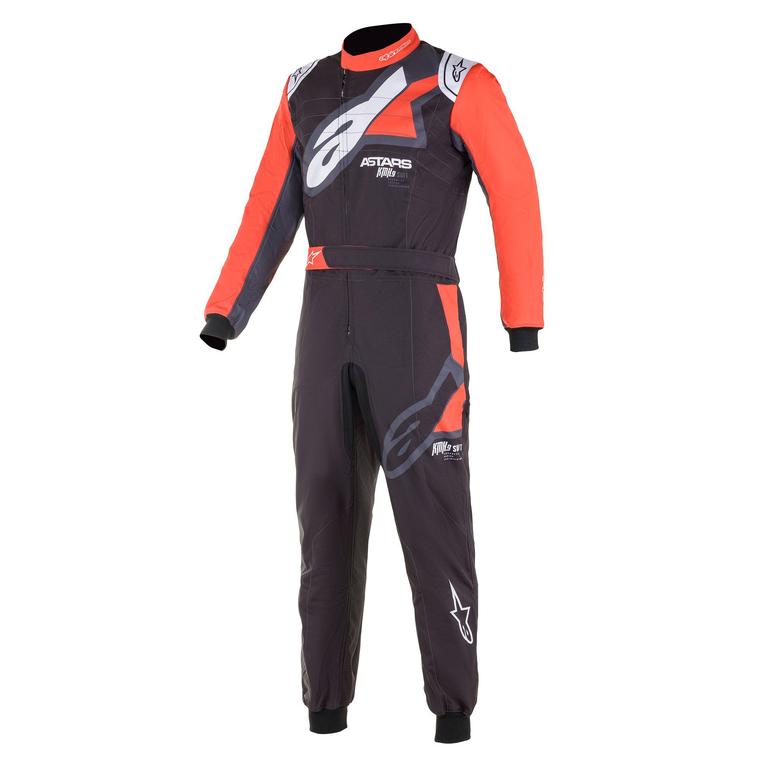 Alpinestars KMX-9 v2 Graphic 1 Kart Racing Suit BLACK / RED FRONT IMAGE