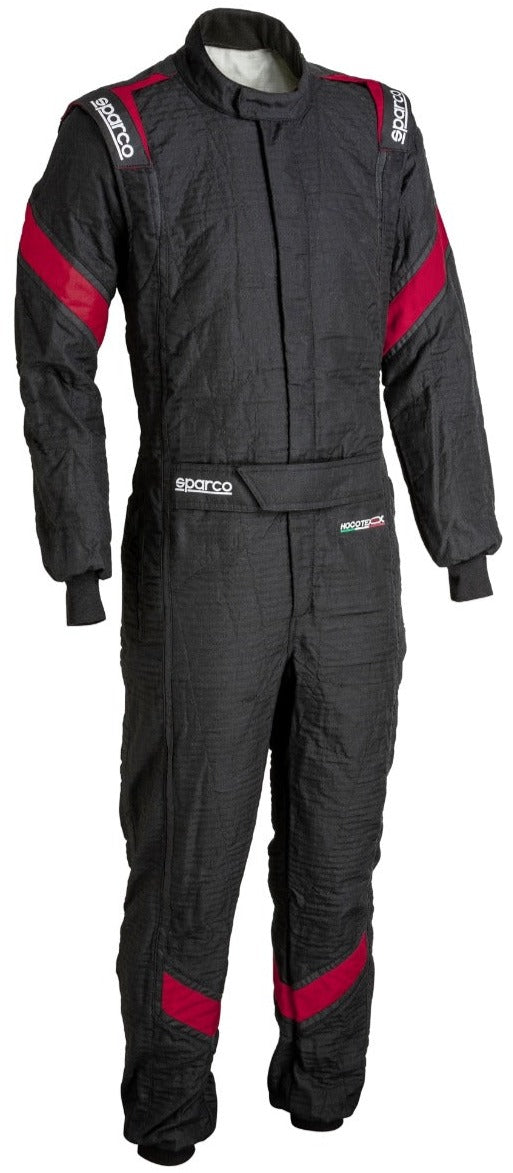 SPARCO EAGLE LT RACE SUIT BLACK / RED FRONT IMAGE