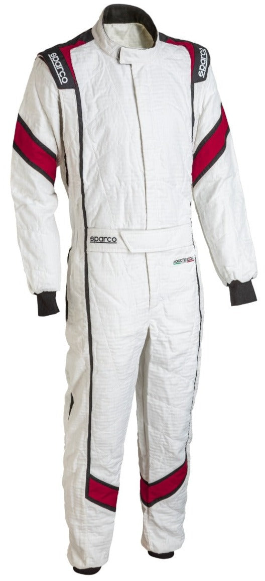 SPARCO EAGLE LT RACE SUIT WHITE / RED FRONT IMAGE