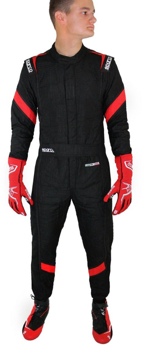 SPARCO EAGLE LT RACE SUIT BLACK / RED FRONT Will Ringwelski IMAGE