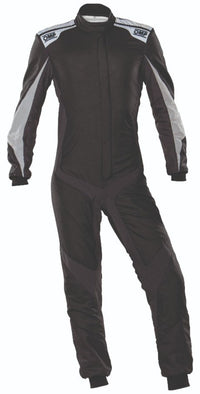 Thumbnail for OMP One Evo X Driver Race Suit Black / Grey Front Image