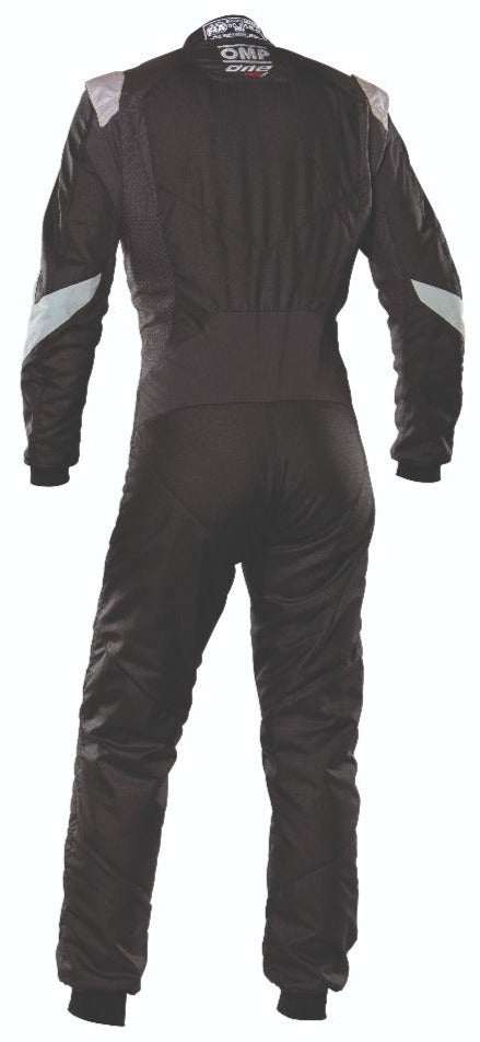 OMP One Evo X Driver Race Suit Black / Grey Back Image
