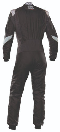 Thumbnail for OMP One Evo X Driver Race Suit Black / Grey Back Image