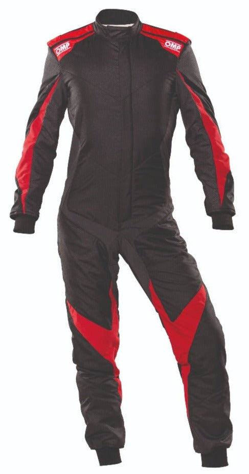 OMP One Evo X Driver Race Suit Black / Red Front Image