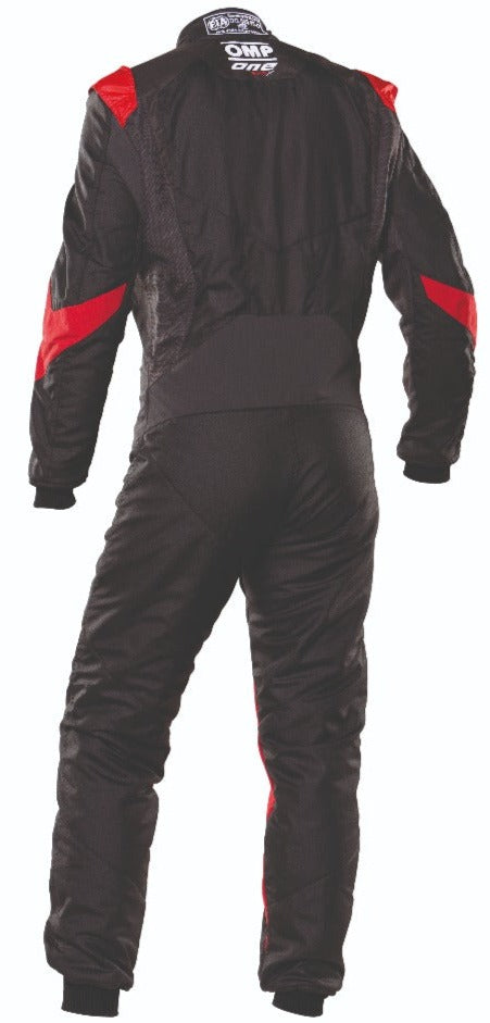 OMP One Evo X Driver Race Suit Black / Red Back Image