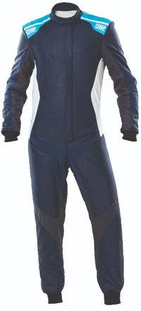 Thumbnail for OMP One Evo X Driver Race Suit Blue / Cyan Front Image
