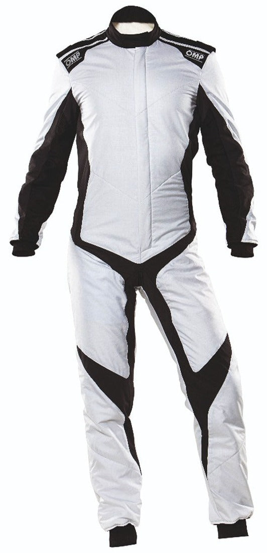 OMP One Evo X Driver Race Suit Silver / Black Front Image