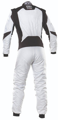 Thumbnail for OMP One Evo X Driver Race Suit Silver / Black Back Image