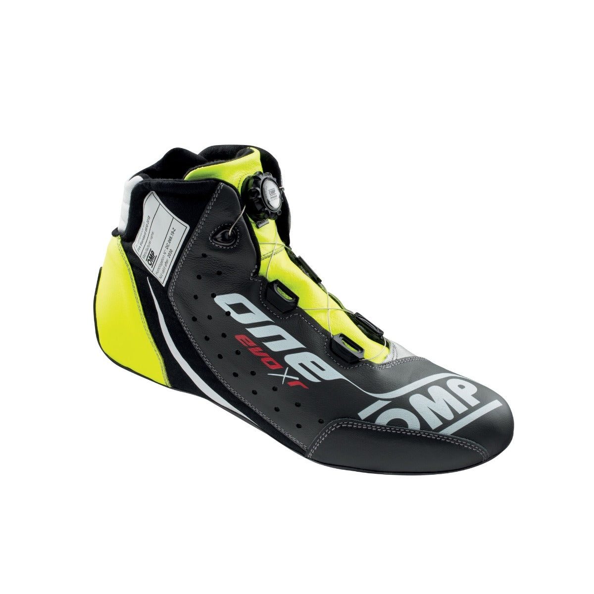 Image of OMP One Evo X R Nomex Race Shoe in black and yellow