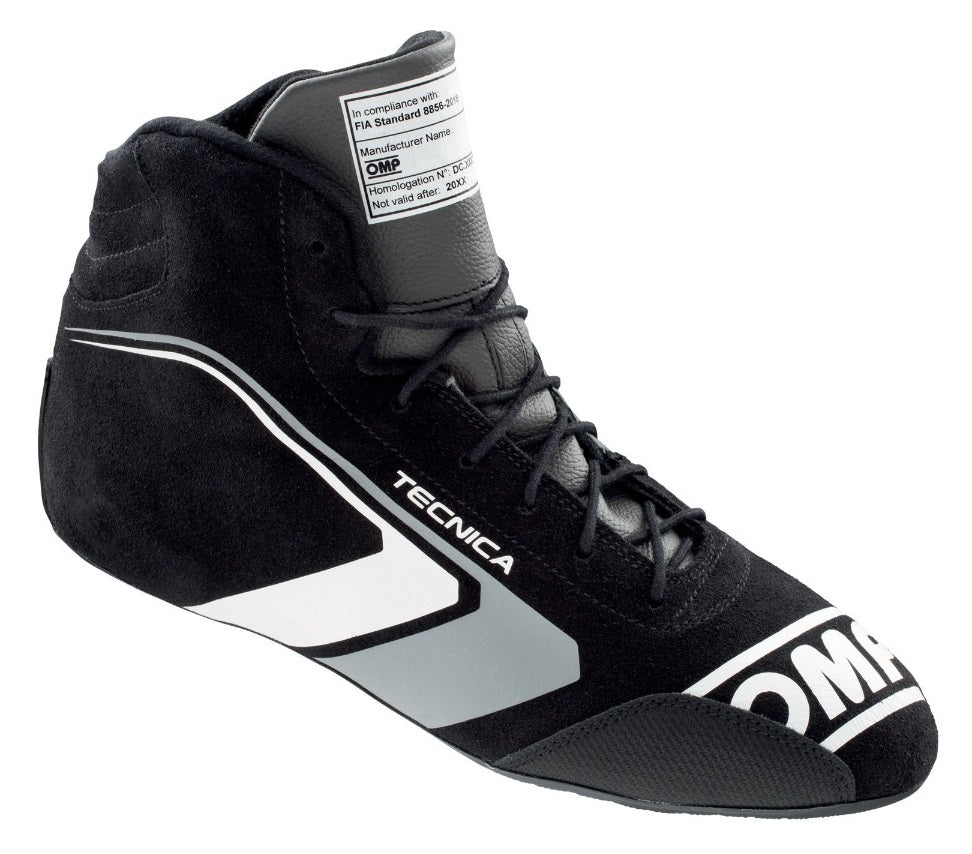 OMP Tecnica Racing Shoes Black / White Right Profile Image