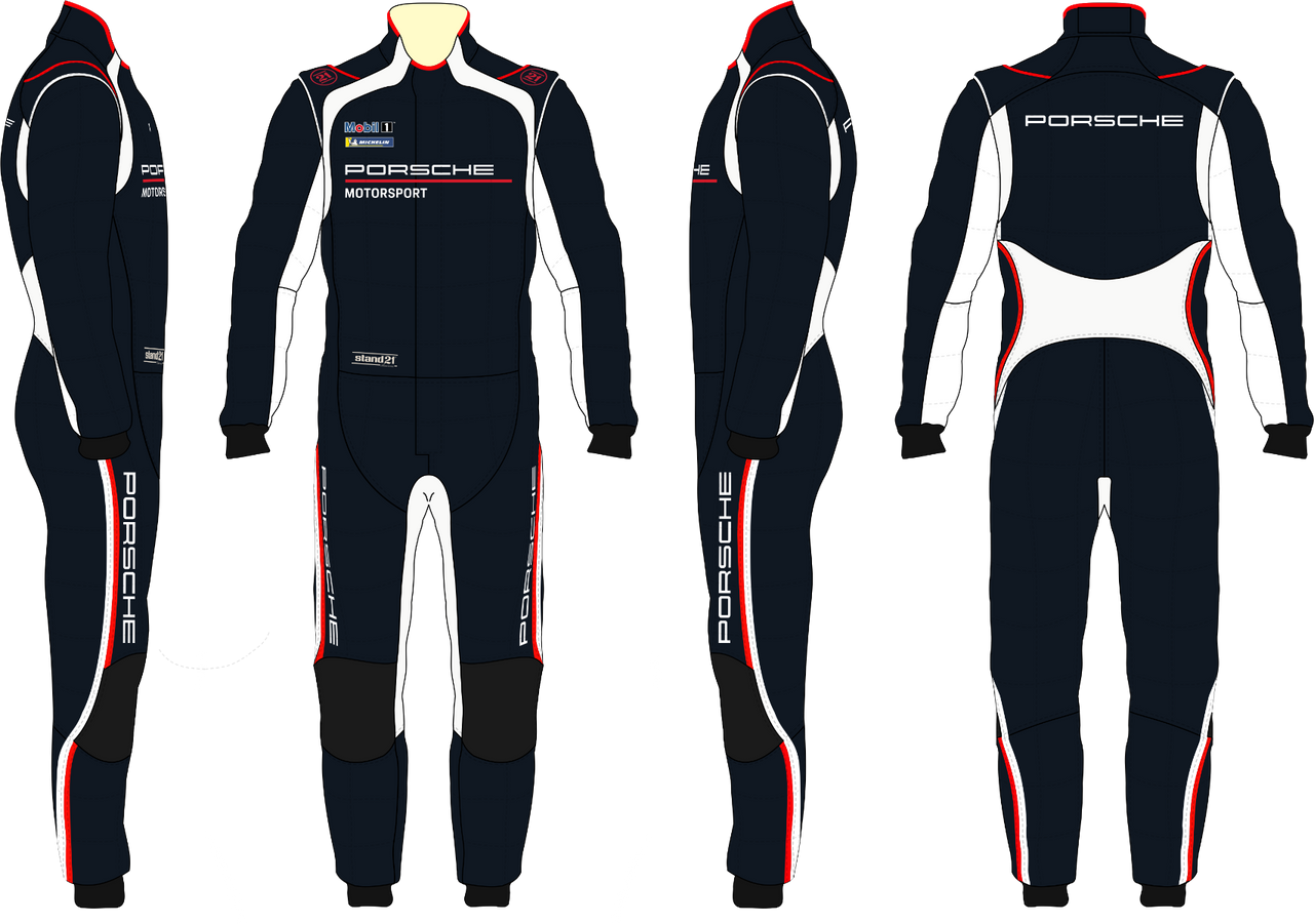 Stand21 Porsche Motorsport La Couture Hybrid Race Suit Black Colorway