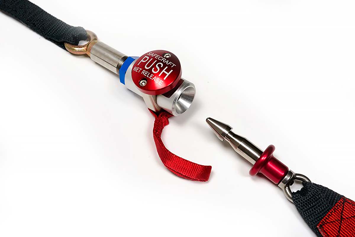 Safecraft Restraint Systems Quick Release Kevlar Head Net connector