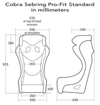 Thumbnail for Cobra Sebring Pro-Fit Racing Seat dimensions