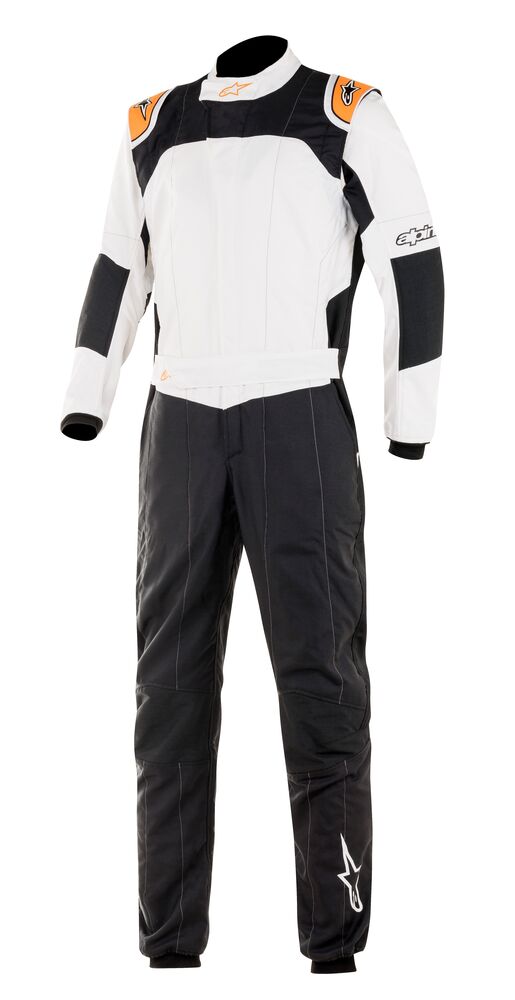 ALPINESTARS GP TECH V3 GPTECH RACE SUIT BLACK / ORANGE FRONT IMAGE