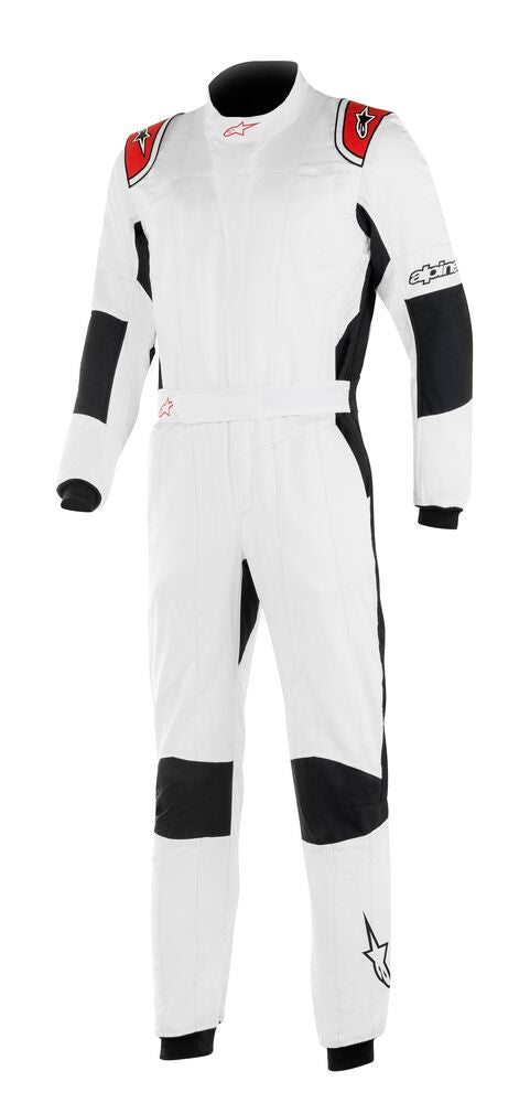 ALPINESTARS GP TECH V3 GPTECH RACE SUIT WHITE / RED FRONT IMAGE