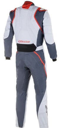 Thumbnail for Alpinestars GP Race v2 Boot Cuff Race Suit Grey / Red Rear Image
