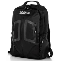 Thumbnail for Sparco Stage Backpack black black front view with padded laptop storage and organized pockets