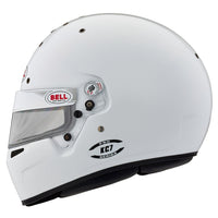 Thumbnail for White racing helmet with 'Bell' logo on a white background