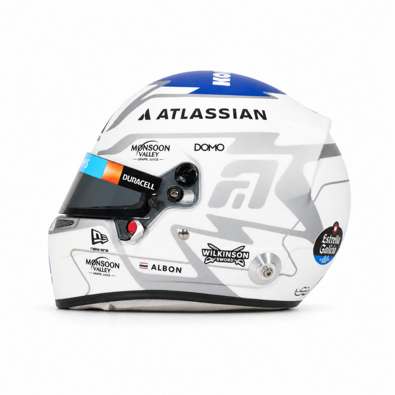 Alex Albon Williams 2026 Bell 1:2 scale mini helmet left side view
